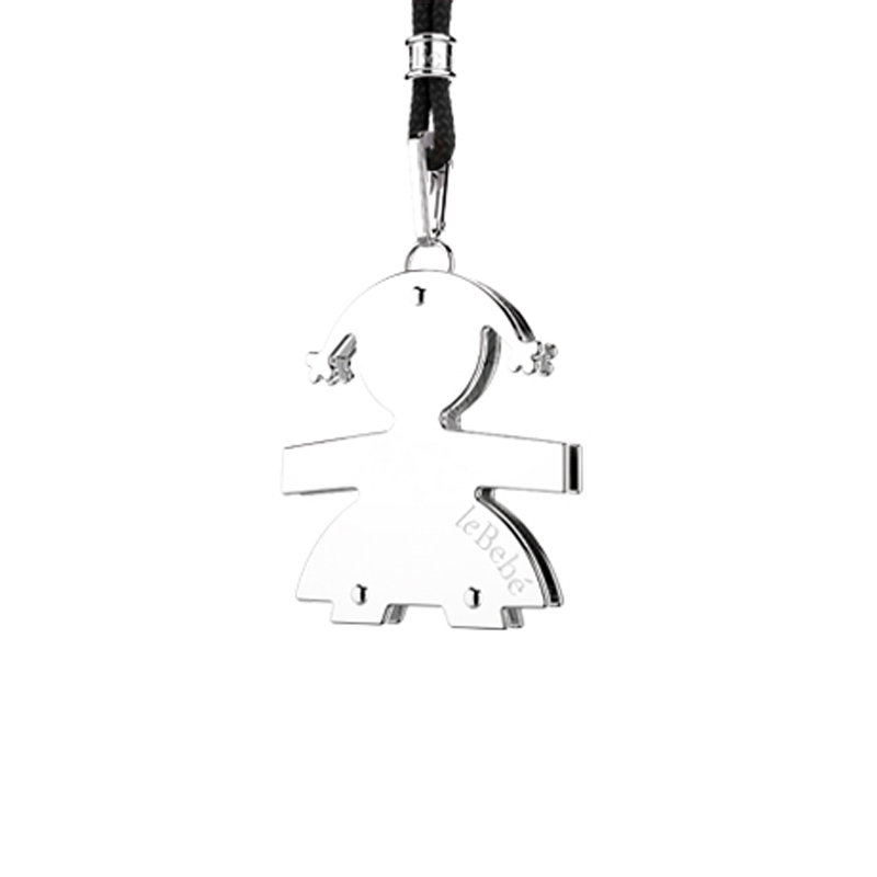 Colgante Niña de oro blanco para mamá.